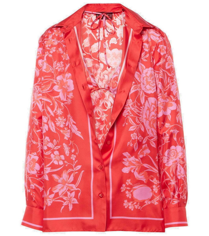 Photo: Gucci Floral silk satin shirt