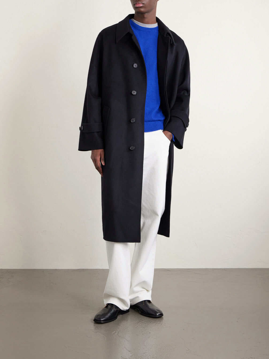 Auralee - Melton Wool Coat - Black Auralee