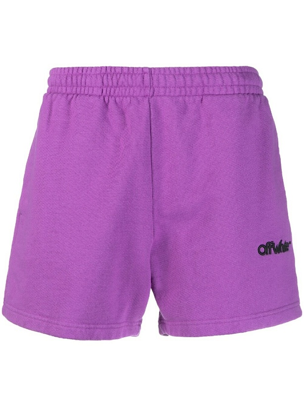 Photo: OFF-WHITE - Chunky Logo Cotton Shorts
