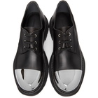 Alexander McQueen Black and Silver Tread Derbys