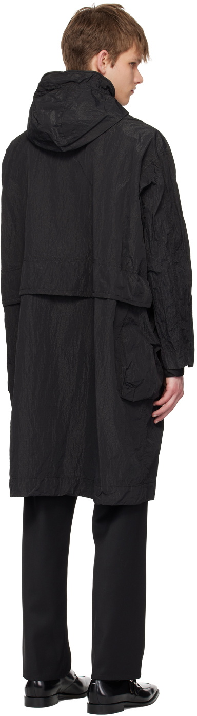 Omar Afridi Black Crinkled Parka