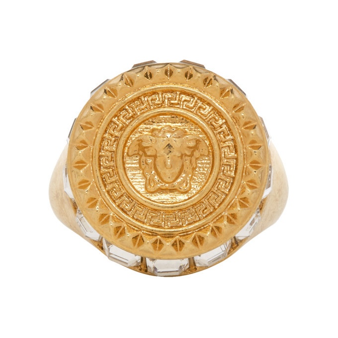 Photo: Versace Gold Crystal Medusa Round Ring