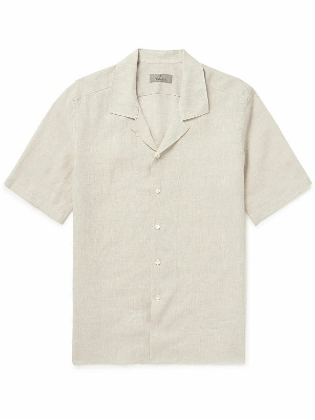 Photo: Canali - Camp-Collar Linen Shirt - Neutrals