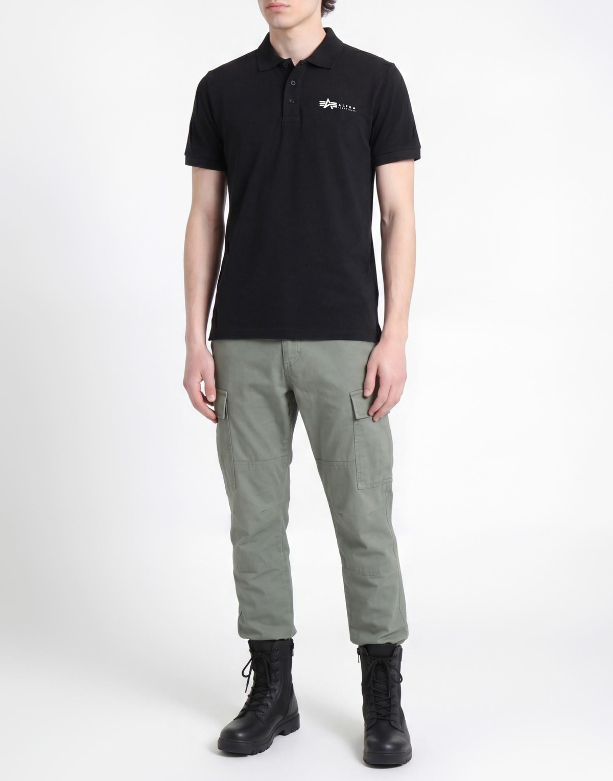 Alpha Industries Mens Polo shirt in Black