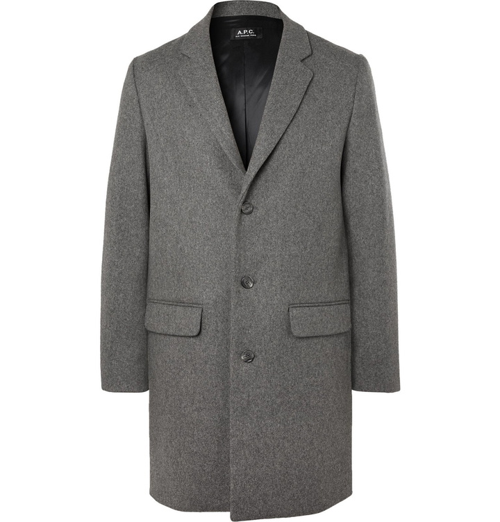 Photo: A.P.C. - Manteau Mélange Wool-Blend Overcoat - Gray