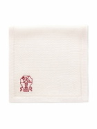 Brunello Cucinelli - Logo-Embroidered Knitted Silk Pocket Square