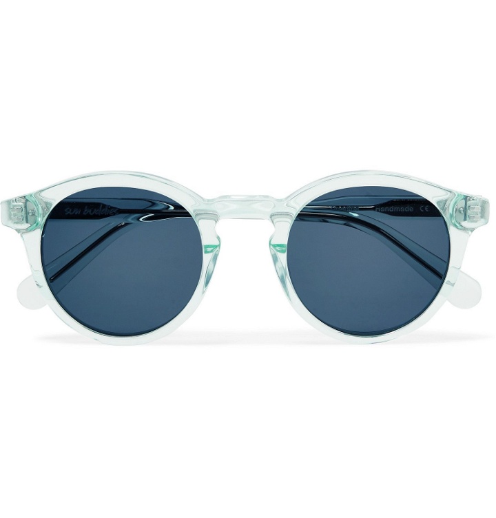 Photo: Sun Buddies - Zinedine Round-Frame Tortoiseshell Acetate Sunglasses - Blue