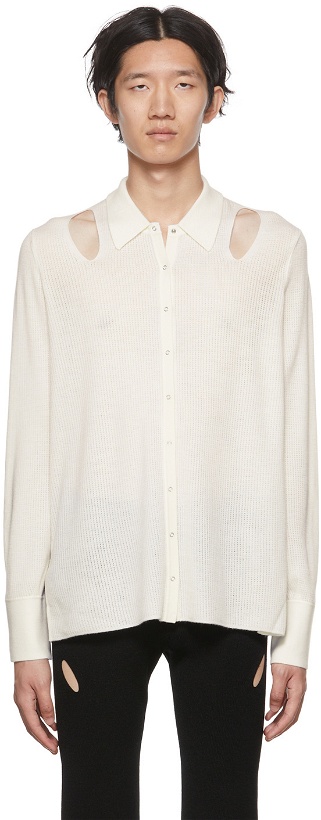 Photo: Dion Lee Off-White Cutout Cardigan