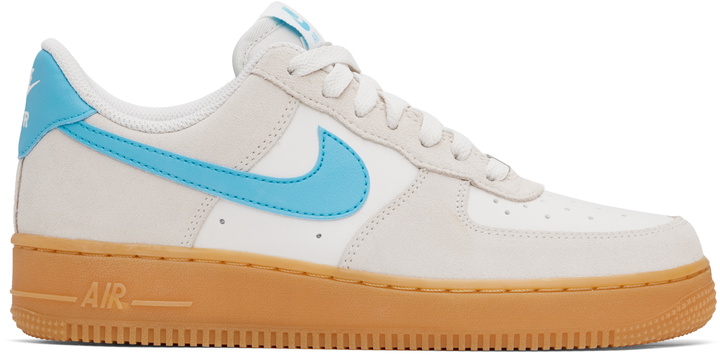 Photo: Nike Gray & Blue Air Force 1 '07 LV8 Sneakers