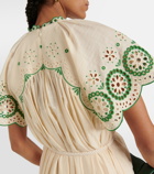 Zimmermann Raie embroidered cotton midi dress