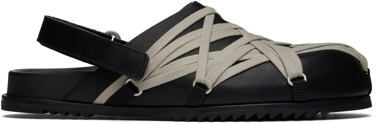 Rick Owens Black Hollywood Megalaced Mules Rick Owens