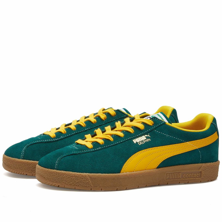 Photo: Puma Men's Delphin Sneakers in Malachite/Yellow Sizzle