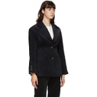 Andersson Bell Navy and Black Corduroy Brooch Smith Blazer
