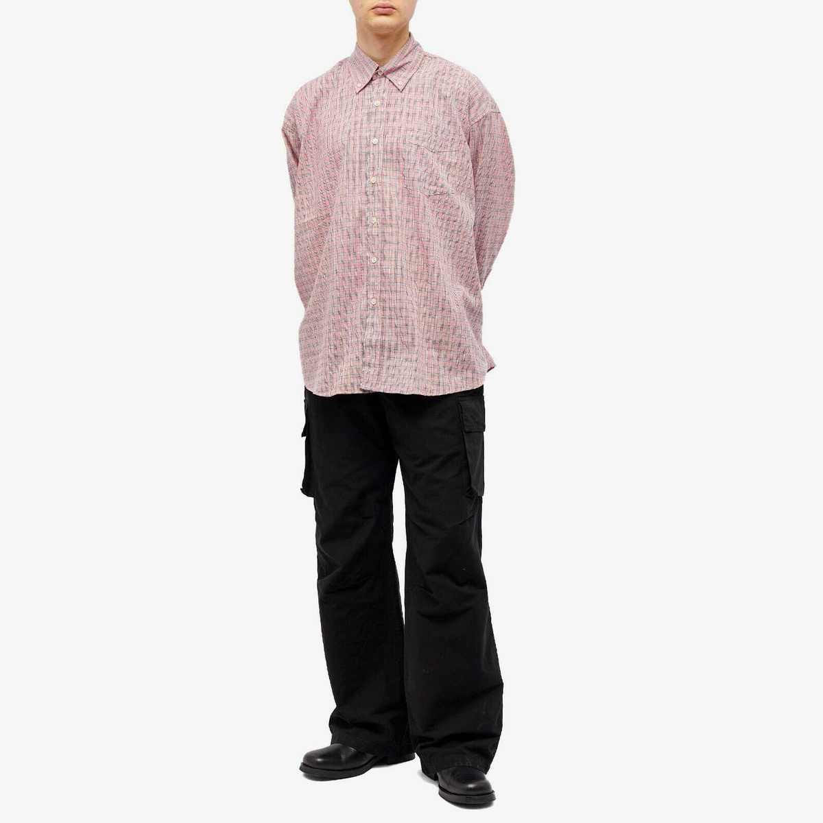 Our Legacy Men's Borrowed BD Shirt in Pink Kimble Check Our