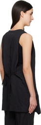 MM6 Maison Margiela Black Crinkled Metallic Tailoring Vest