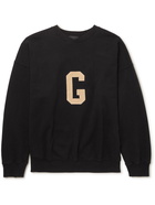 FEAR OF GOD - Oversized Flocked Fleece-Back Cotton-Jersey Sweatshirt - Black