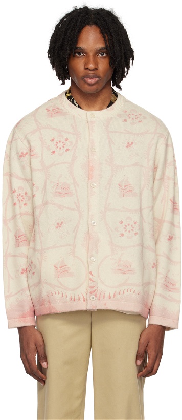 Photo: Bode Pink & Off-White Mill Cardigan