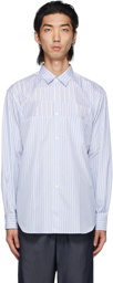 Comme des Garçons Shirt Blue & White Poplin Stripe Shirt