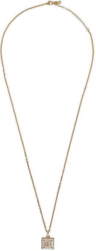 Photo: Dolce & Gabbana Gold Logo Pendant Necklace