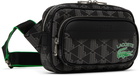 Lacoste Black 'The Blend Monogram Print' Crossbody Bag