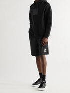 FENDI - Wide-Leg Logo-Appliquéd Mesh-Panelled Tech-Jersey Shorts - Black