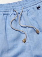 Rubinacci - Straight-Leg Mid-Length Cotton and Linen-Blend Swim Shorts - Blue