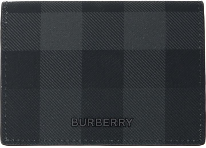 Photo: Burberry Black & Gray Check Card Holder