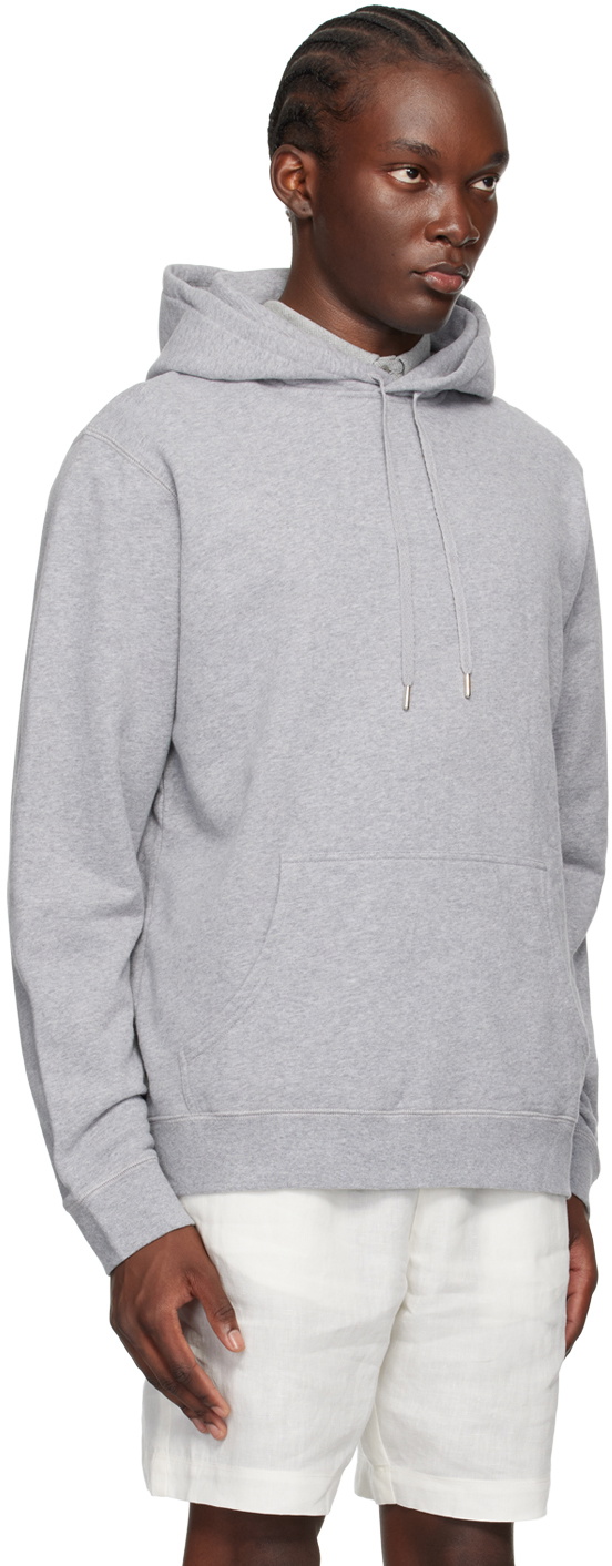 Sunspel Gray Loopback Hoodie