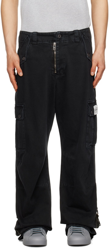 Photo: Dolce & Gabbana Black Faded Cargo Pants