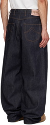 Kenzo Indigo Turn Up Wide Fit Jeans