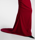Miss Sohee Embellished cotton-blend velvet gown