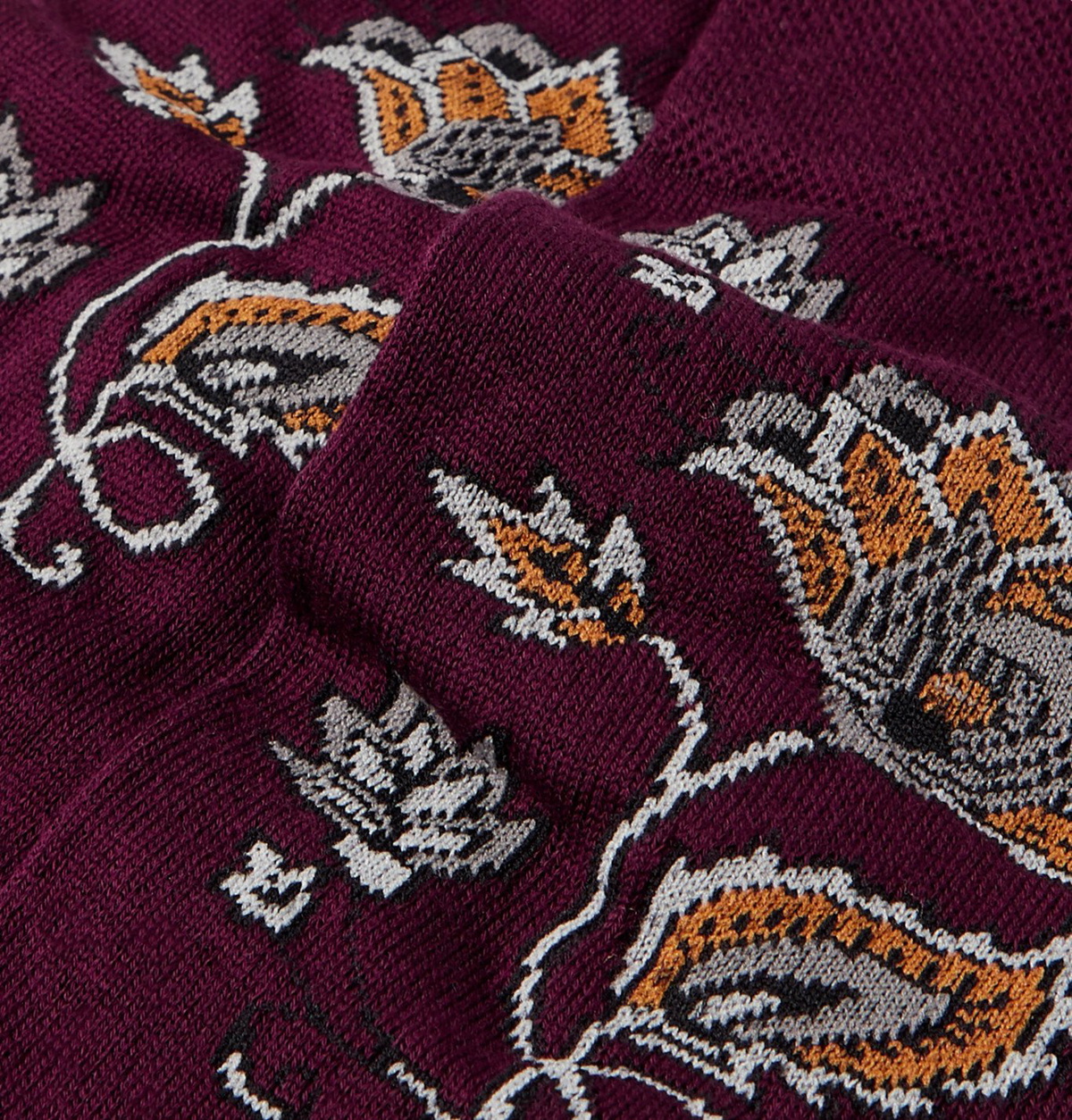 Marcoliani - Floral-Intarsia Pima Cotton-Blend Socks - Red