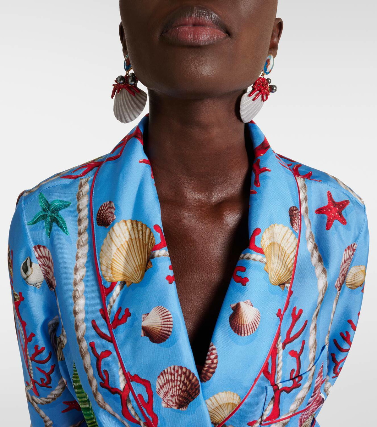 Dolce&Gabbana Capri printed silk beach cover-up