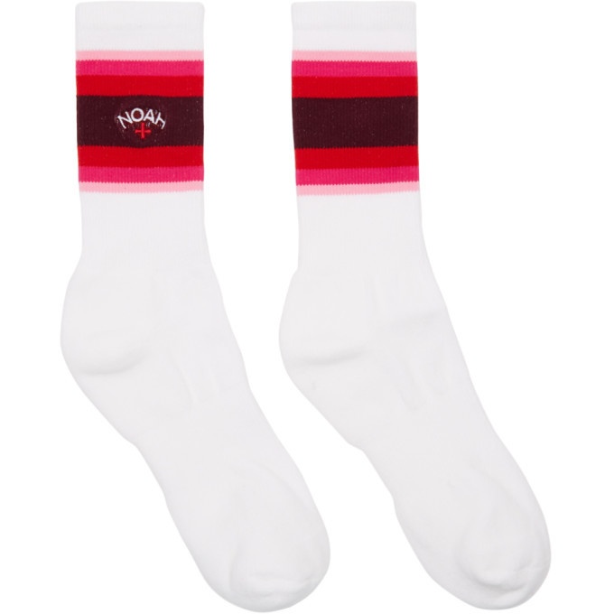 Photo: Noah NYC White and Red Gradient Stripe Socks