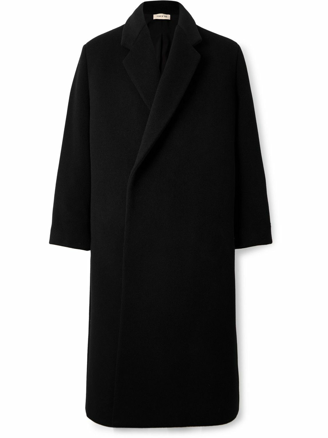 Fear of God - Oversized Double-Breasted Belted Melton Wool Overcoat - Black