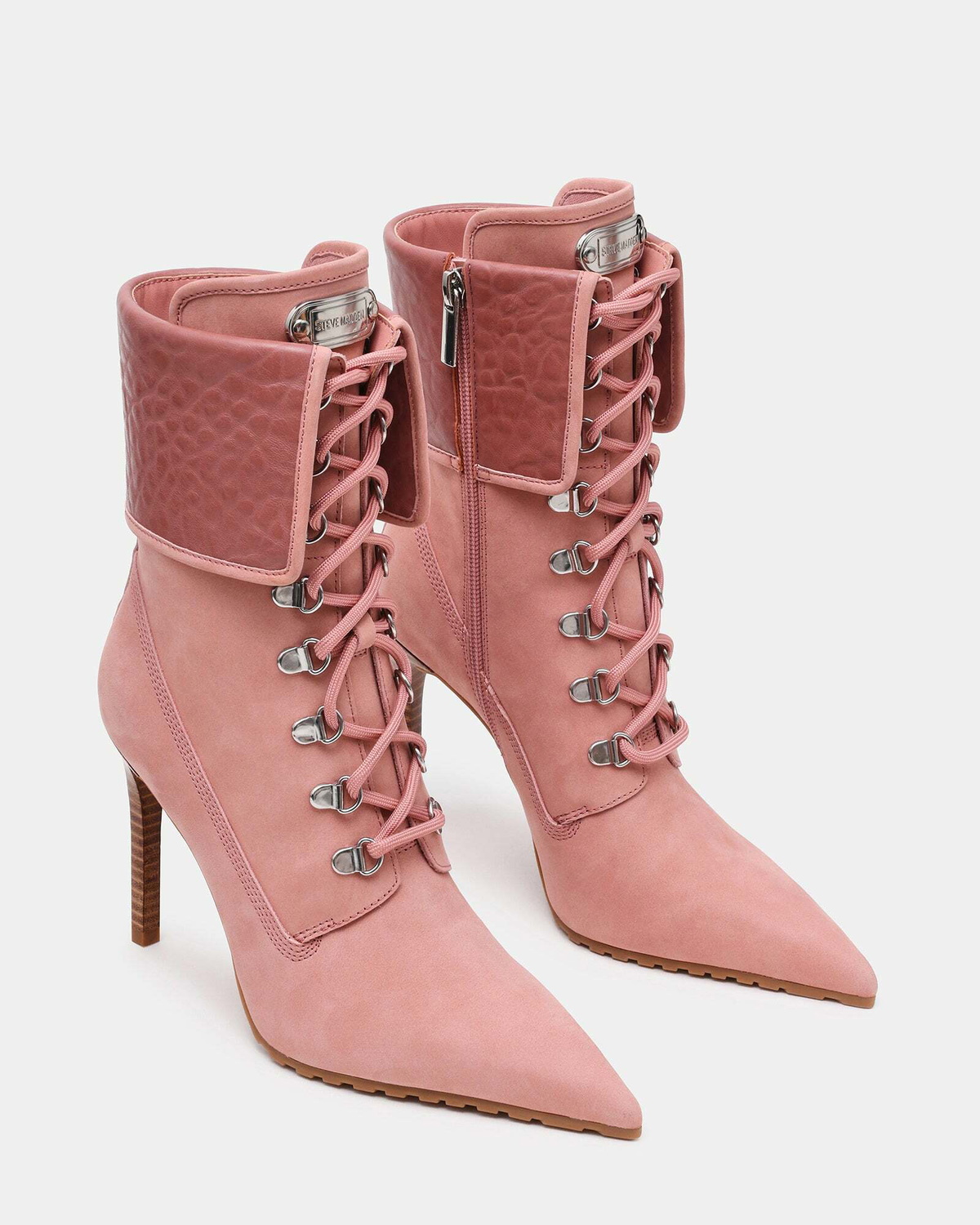 Steve Madden Morals Booties in Pink Nubuck
