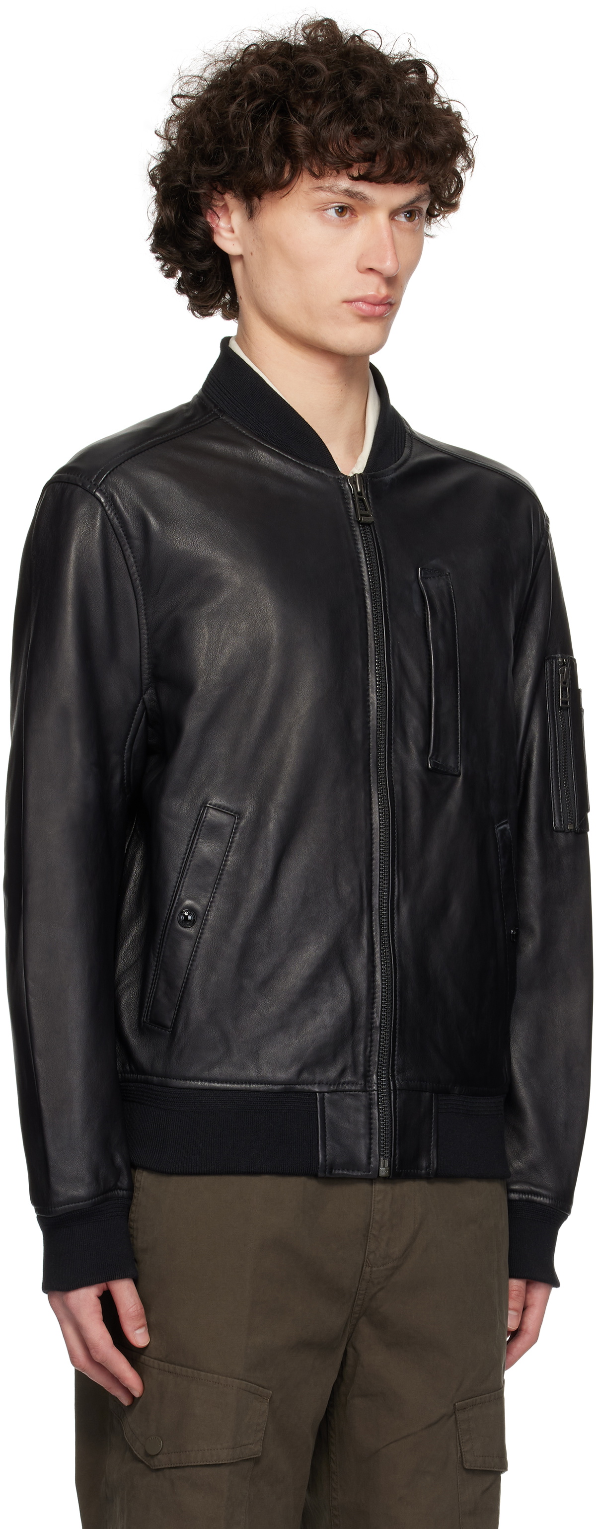 【Belstaff】ジャケット/ブラック Men's Washed Leather Vanguard Jacket in Black | Belstaff US