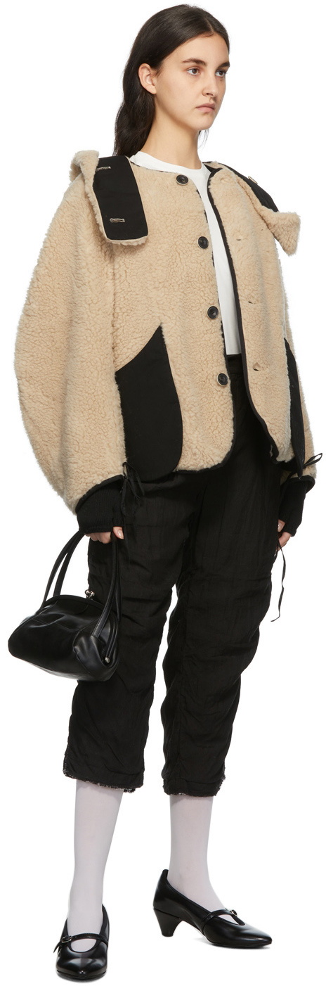 Renli Su Reversible Beige & Black Sherpa Jacket