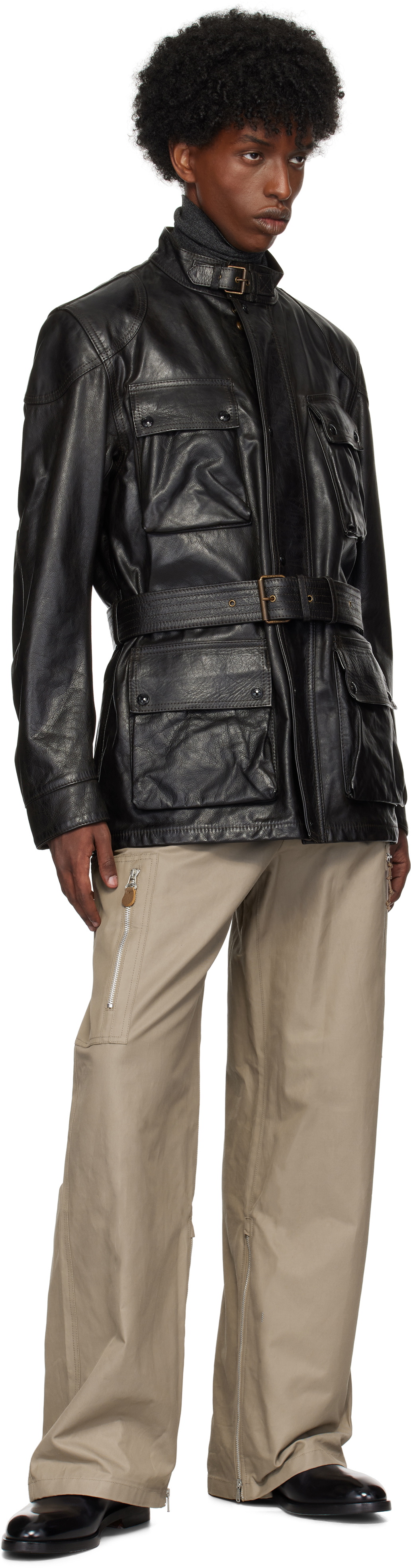 Belstaff Black Legacy Trailmaster Panther Leather Jacket