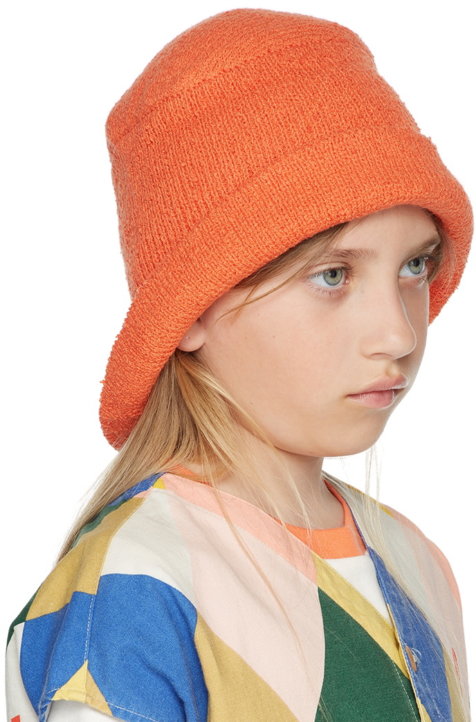 Misha & Puff Kids Orange Bouclé Bucket Hat