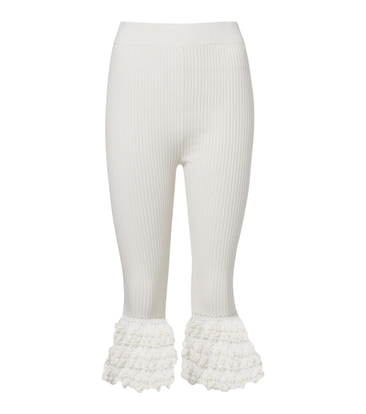 Photo: Ganni Crochet-trimmed ribbed cotton-blend capri pants