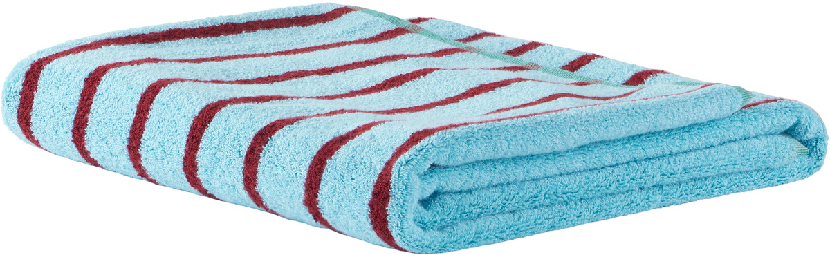 Dusen Dusen Blue & Green Tile Stripe Towel