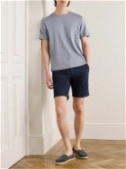 Mr P. - Straight-Leg Garment-Dyed Cotton-Blend Twill Bermuda Shorts - Blue