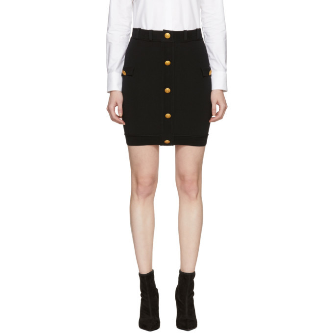 Photo: Pierre Balmain Black Button Miniskirt