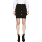 Pierre Balmain Black Button Miniskirt