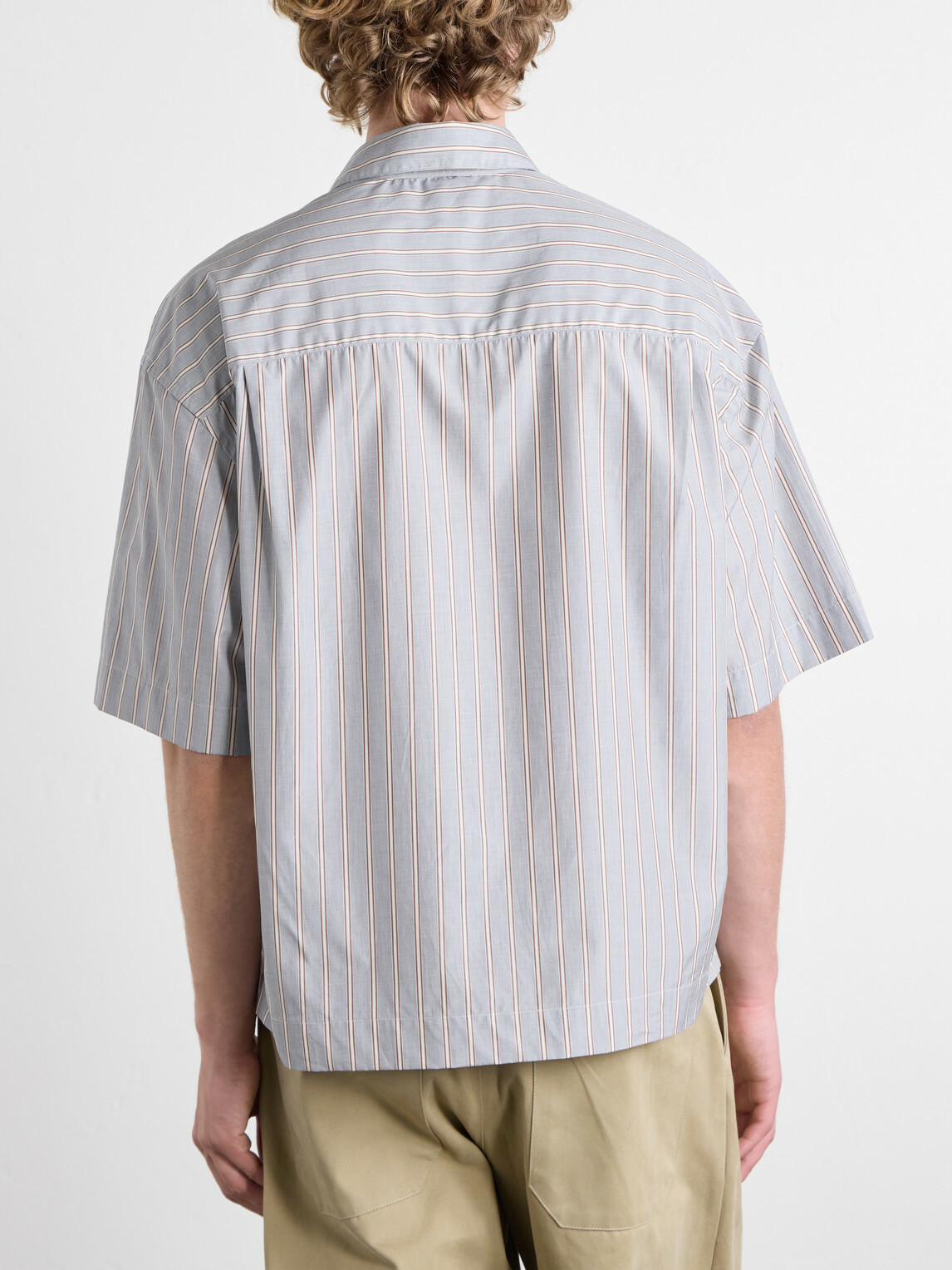 Studio Nicholson - Sanko Striped Cotton-Poplin Shirt - Gray