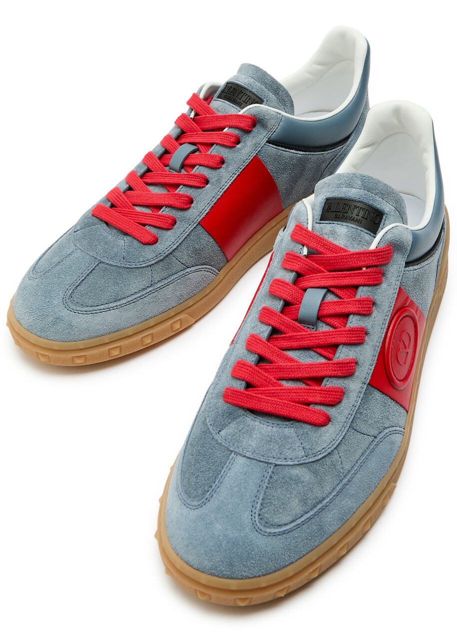 Valentino Garavani Upvillage Panelled Suede Sneakers Grey