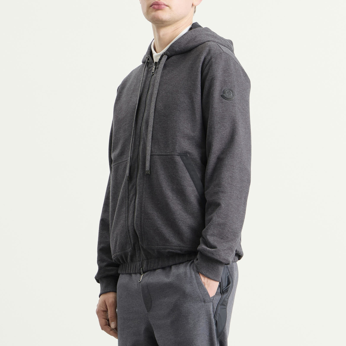 Moncler Men's Zip Up Hoodie in Grey