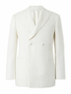 Kingsman - Double-Breasted Herringbone Linen Tuxedo Jacket - Neutrals