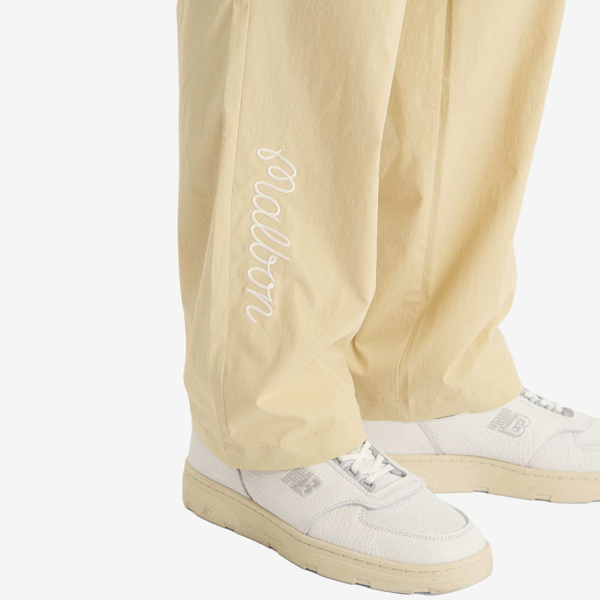 Malbon Men's Magnolia Pleated Pant in Pale Khaki